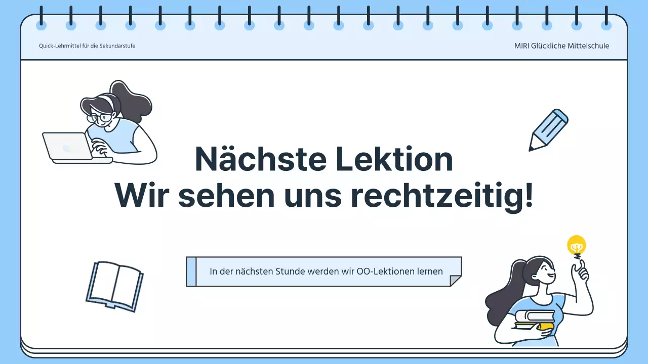 Einfacher Unterrichtsplan für Lehrer in Blau und Weiß
