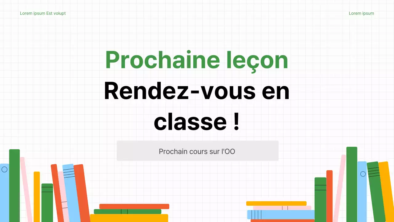 Plan de cours simple pour enseignants en vert et blanc