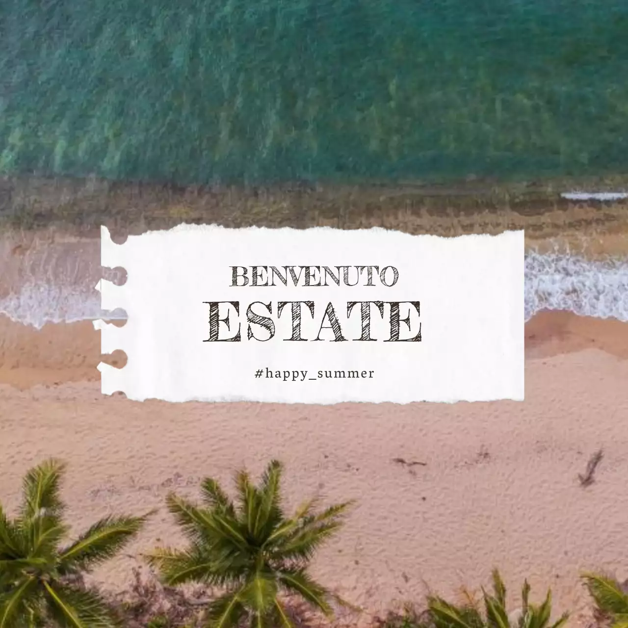 Blocco note minimalista per viaggi estivi con sentimenti oceanici in verde e bianco