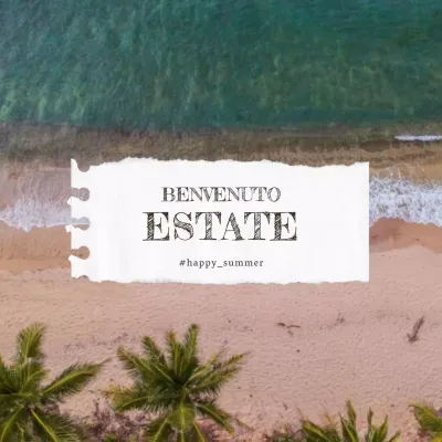 Blocco note minimalista per viaggi estivi con sentimenti oceanici in verde e bianco