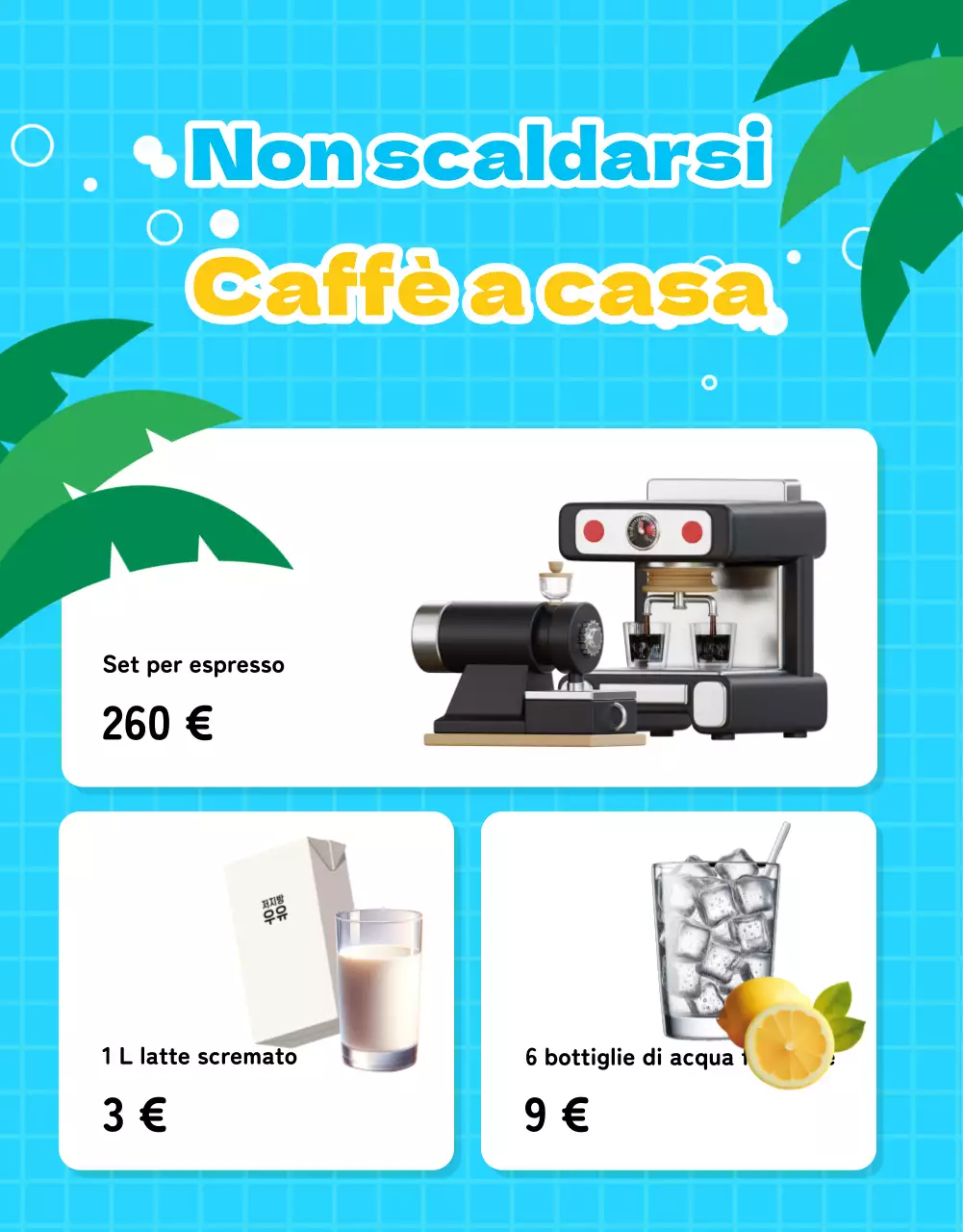 Promuovere una bella promozione estiva in azzurro