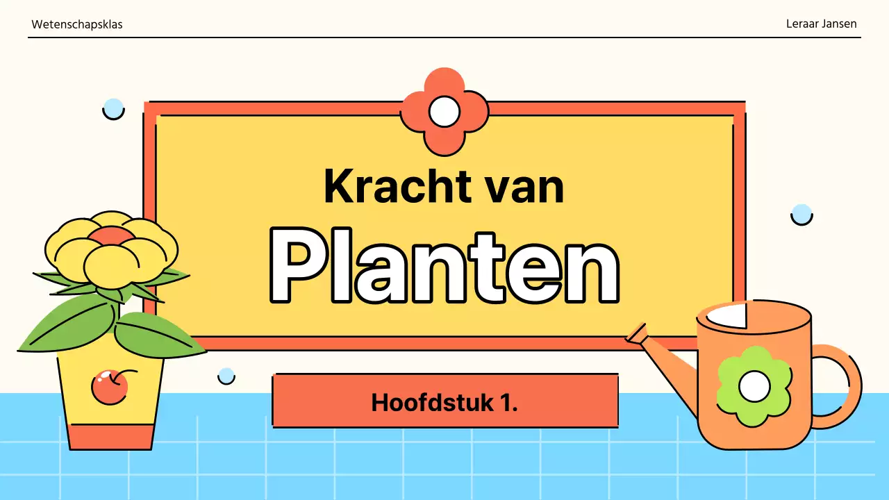 Fotosynthese in een knal oranje en groen
