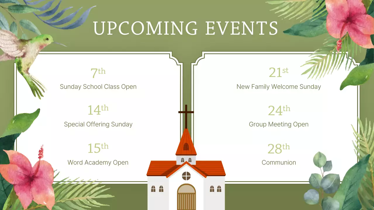 Green Traditional Church Event Announcement Presentation