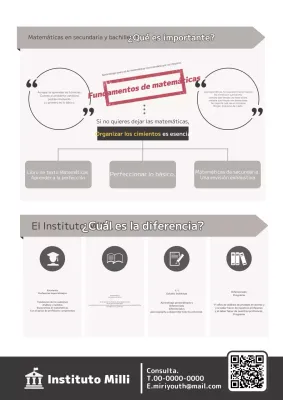 Describa y promocione su escuela de matemáticas con iconos grises