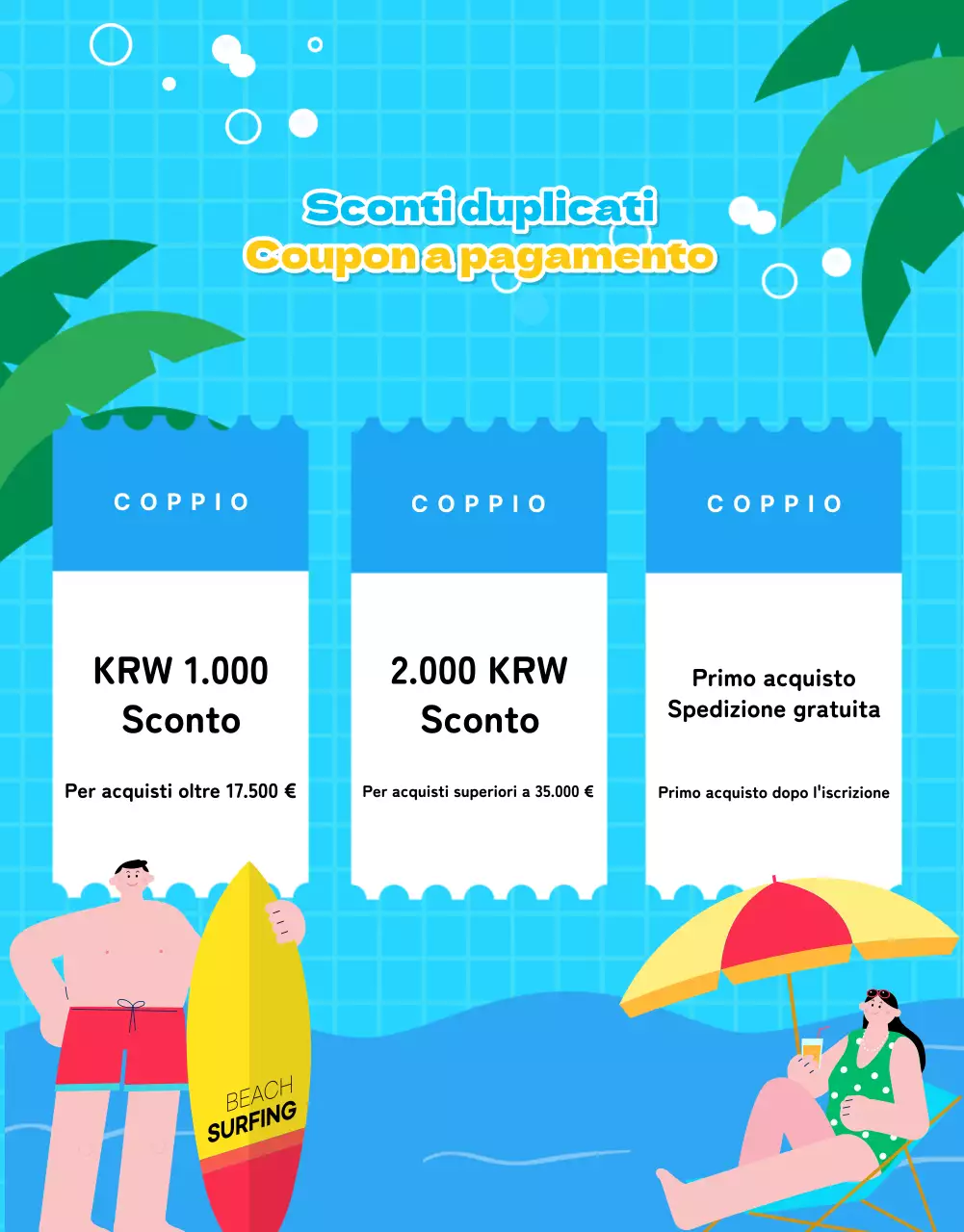 Promuovere una bella promozione estiva in azzurro