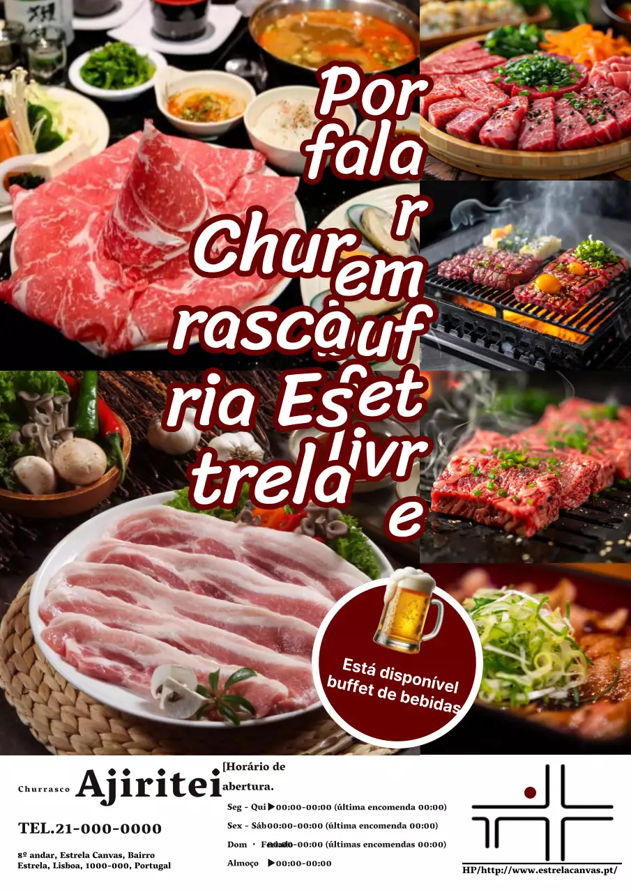 Um anúncio simples e branco de um talho
