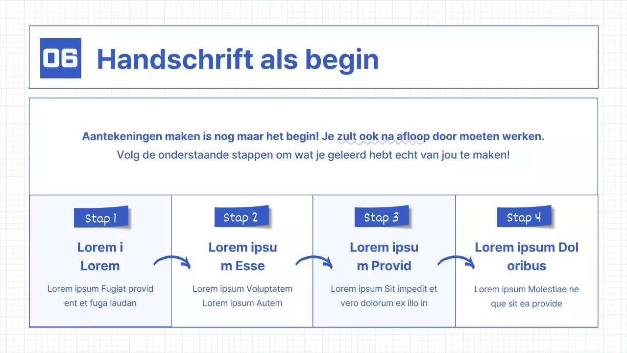 Eenvoudige handschriftelementen in blauw Lesmateriaal
