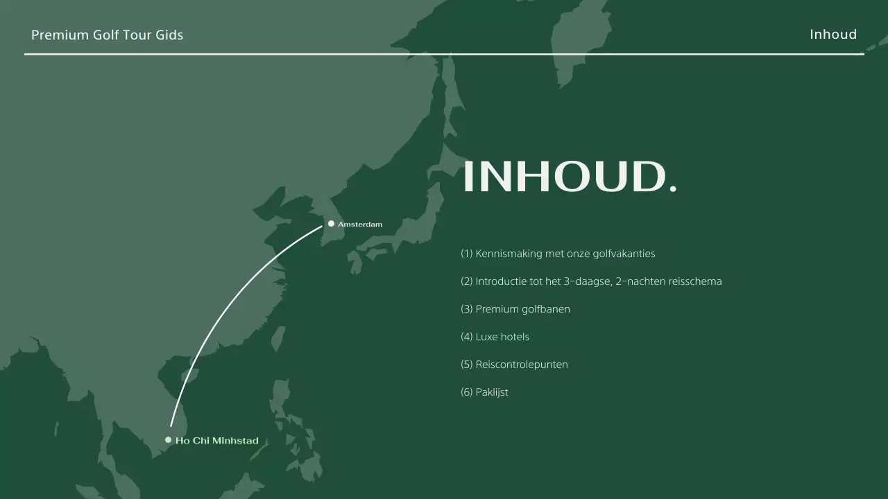 Een moderne golfreisgids in kaki en ivoor