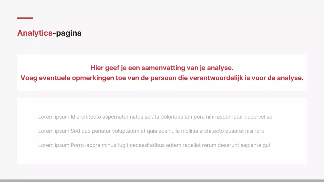 Minimalistisch bedrijfsrapport in rood en wit