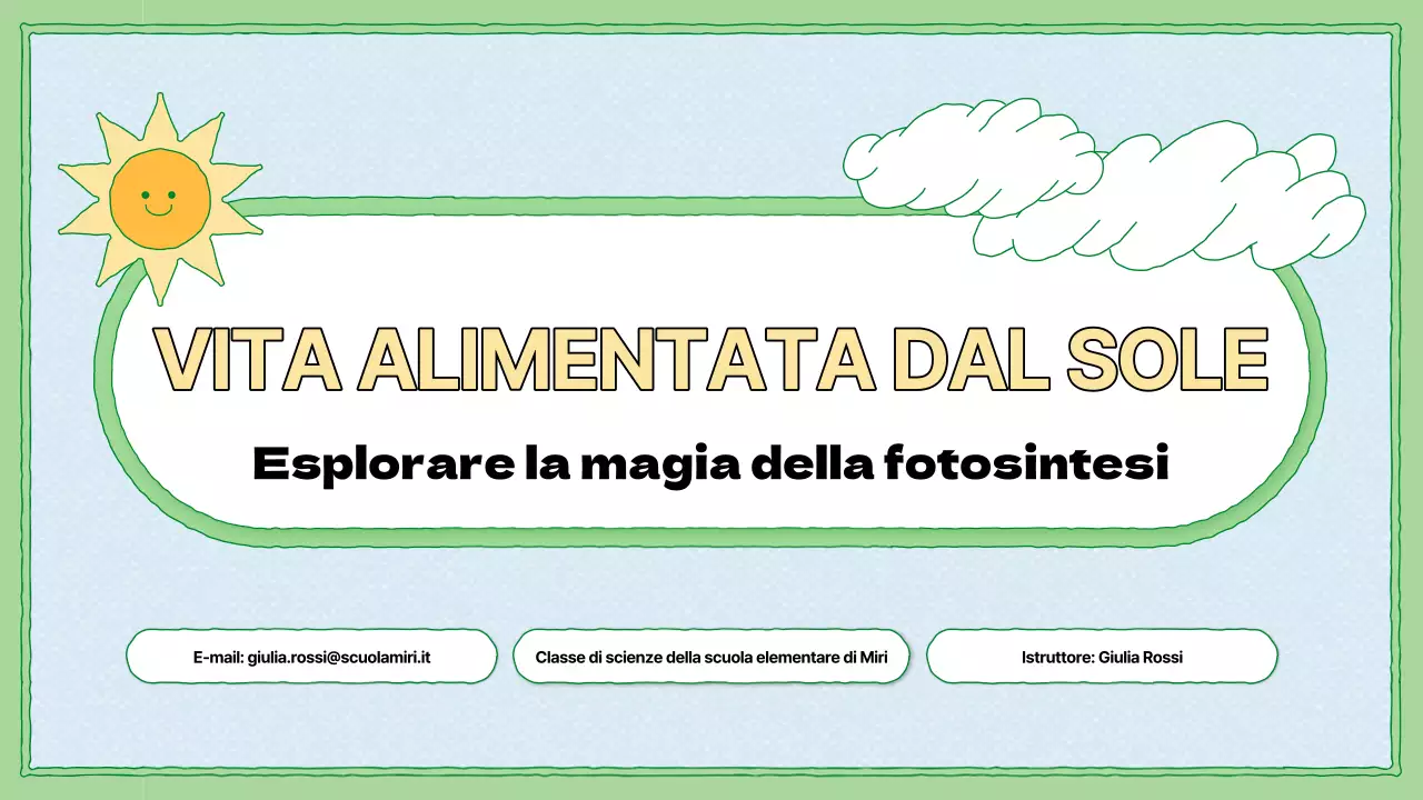 Risorse didattiche sulla fotosintesi in chartreuse e azzurro