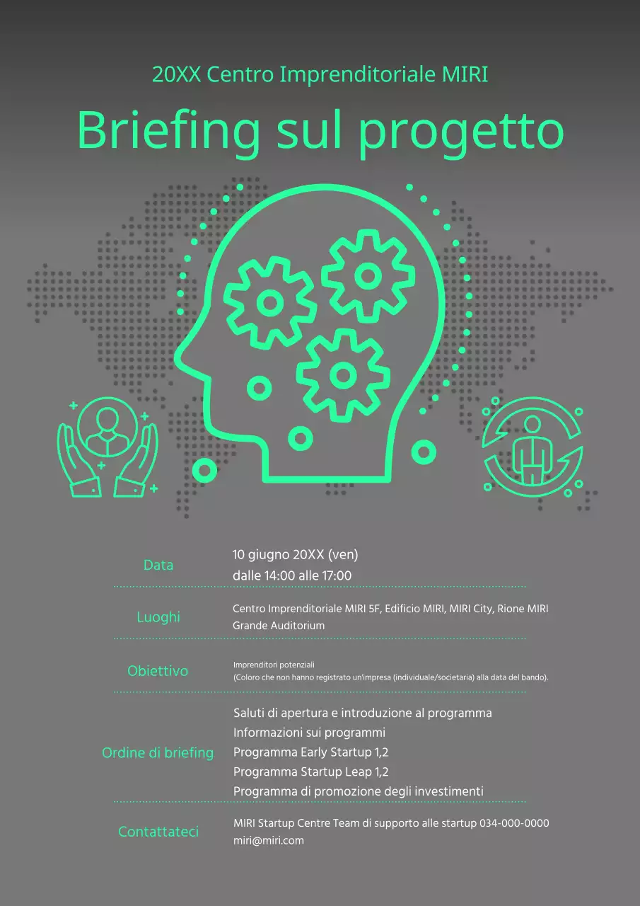 Un semplice annuncio di campo verde e grigio