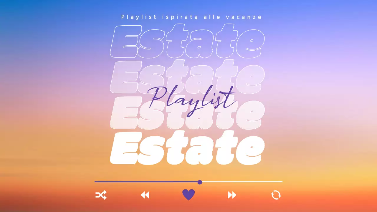 Semplice copertina per playlist estiva in arancione e viola