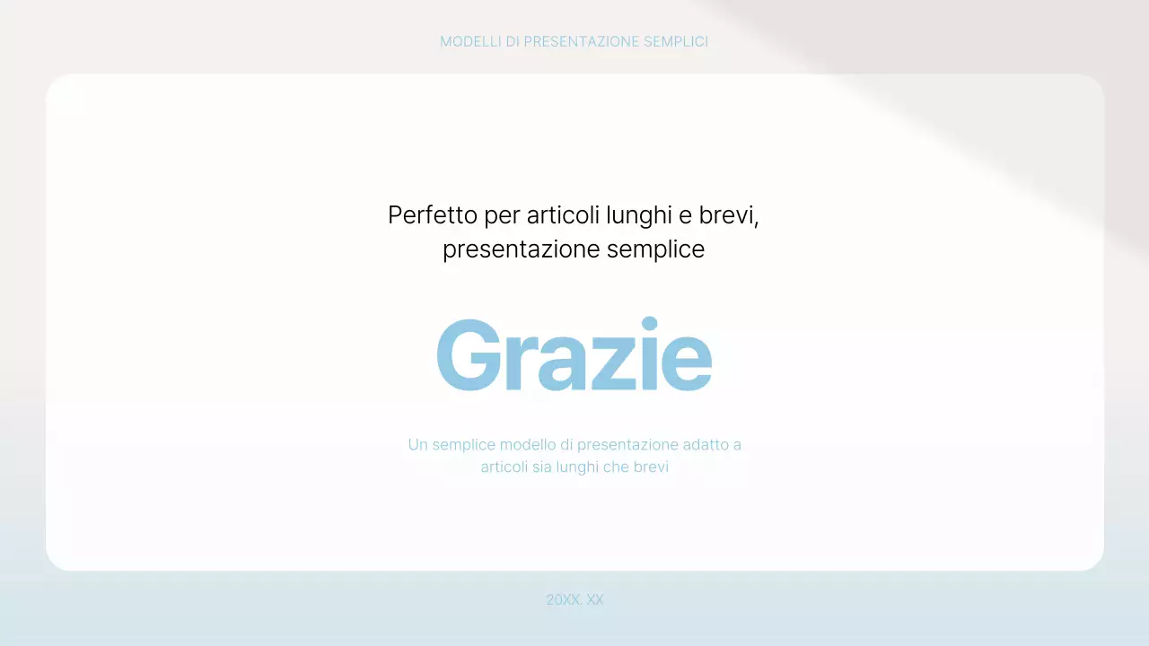 Proposta di presentazione semplice in azzurro e bianco