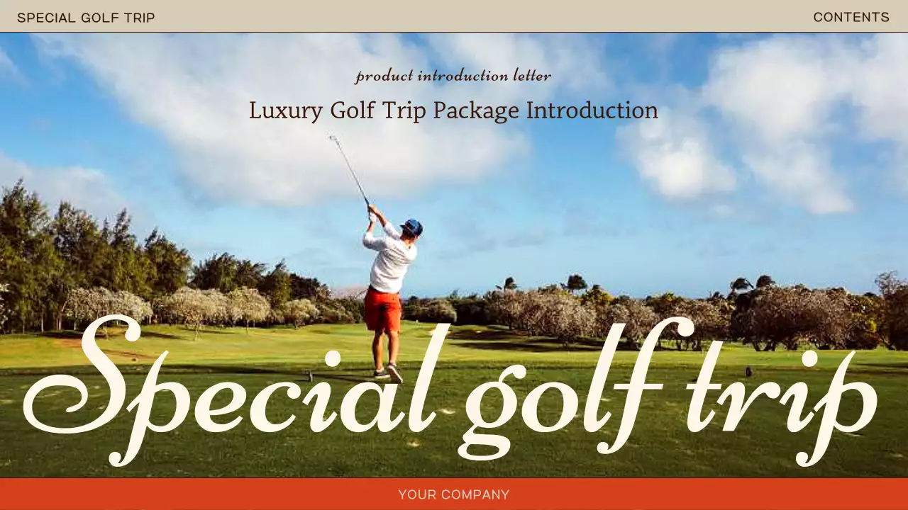 베이지 엘레강트 골프 프로모션 프리젠테이션