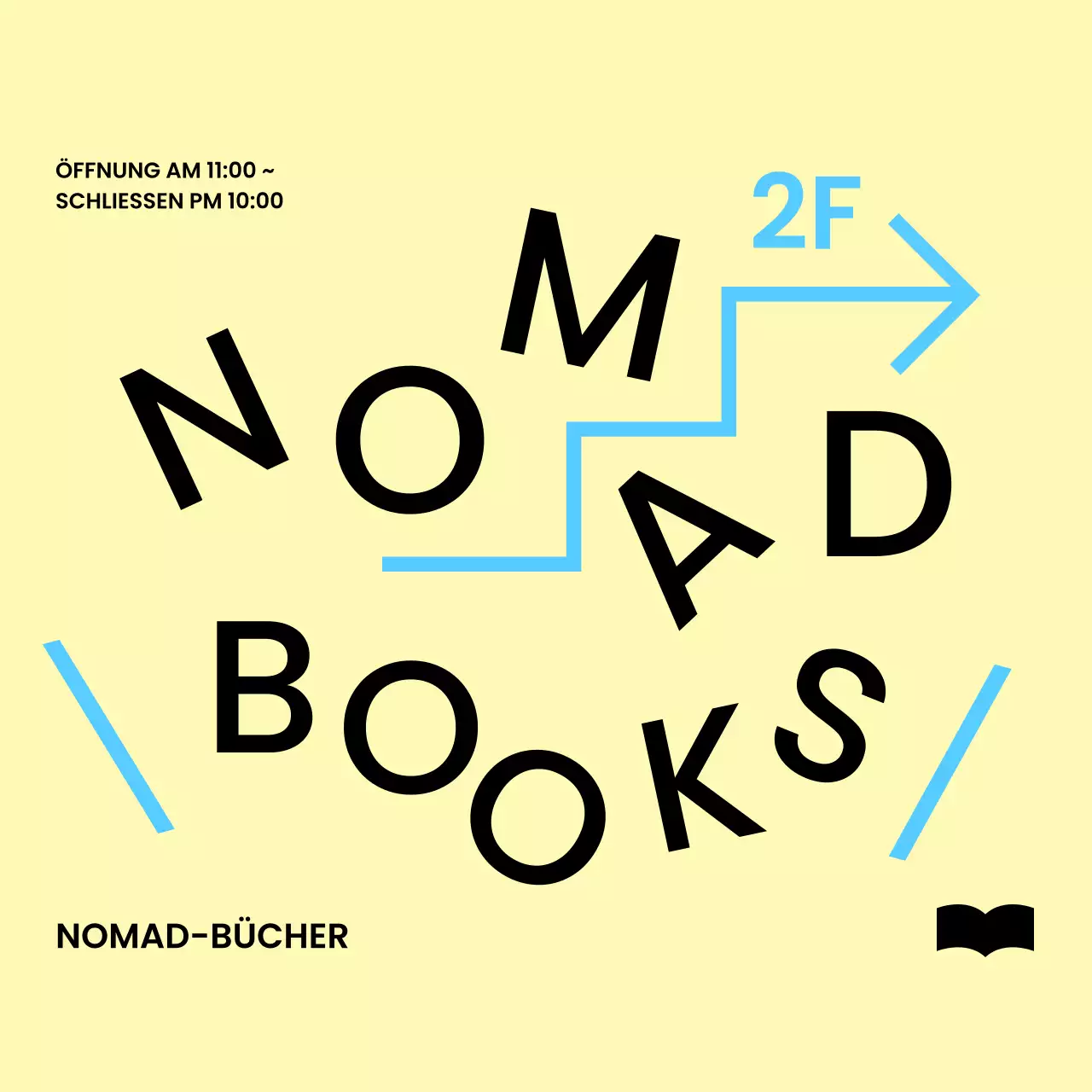 Einfache Bodenbeschilderung in der Buchhandlung