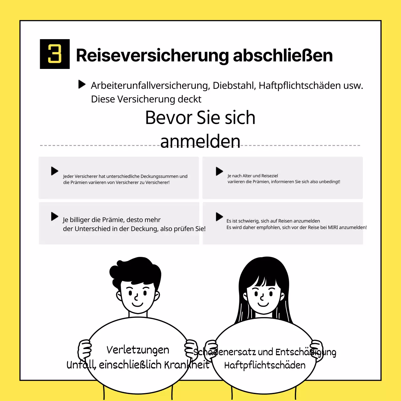 Über die einfache gelb-schwarze Checkliste für internationales Packen