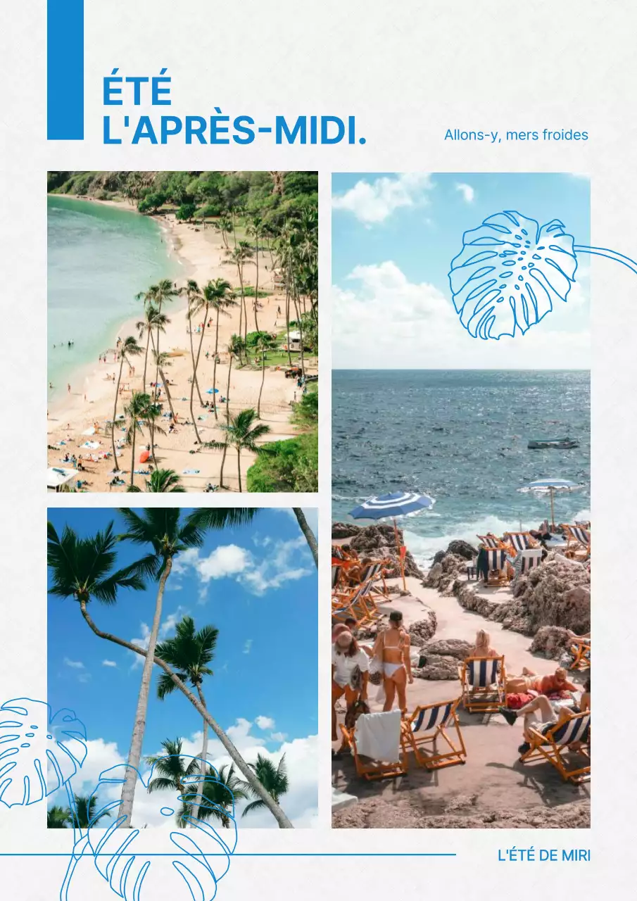 Un simple paysage d'été en bleu et blanc