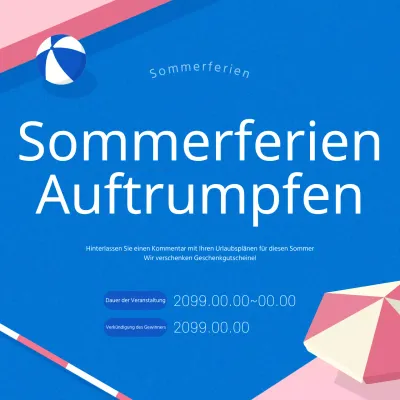 Werben Sie für Ihre Sommerveranstaltungen in Blau und Rosa