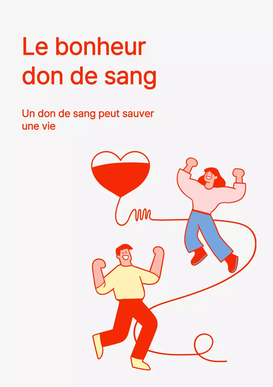 Illustration d'un concept de don de sang en rouge et gris