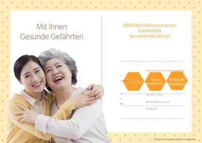 Ein einfacher gelber und oranger Leitfaden für Gesundheitschecks für ältere Menschen