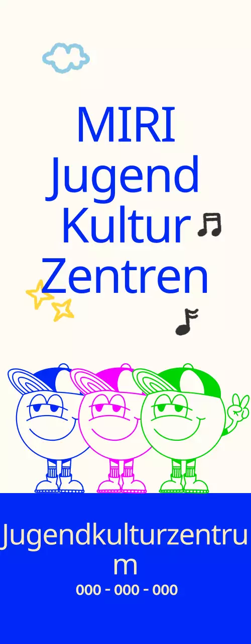 Helles und niedliches Jugendkulturzentrum mit Jugendfiguren