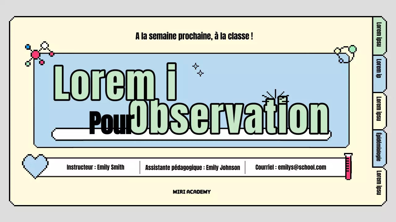 Mignon plan de cours de sciences primaires en bleu clair et vert clair