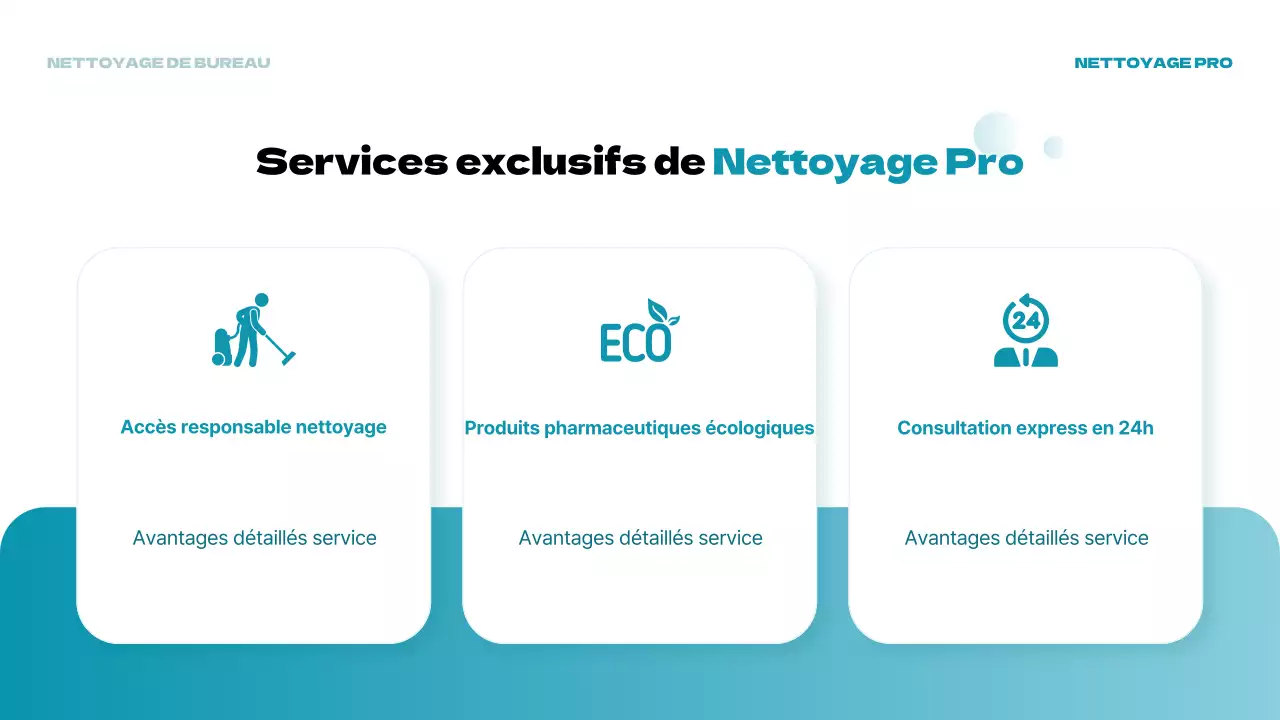 Prospectus vertical d'un service de nettoyage de bureaux moderne et bleu clair