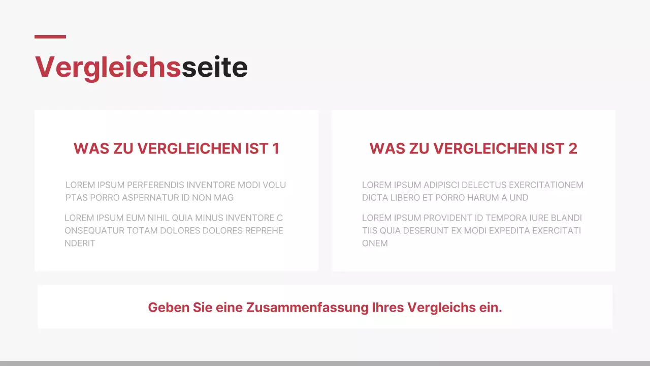 Minimalistischer Unternehmensbericht in Rot und Weiß