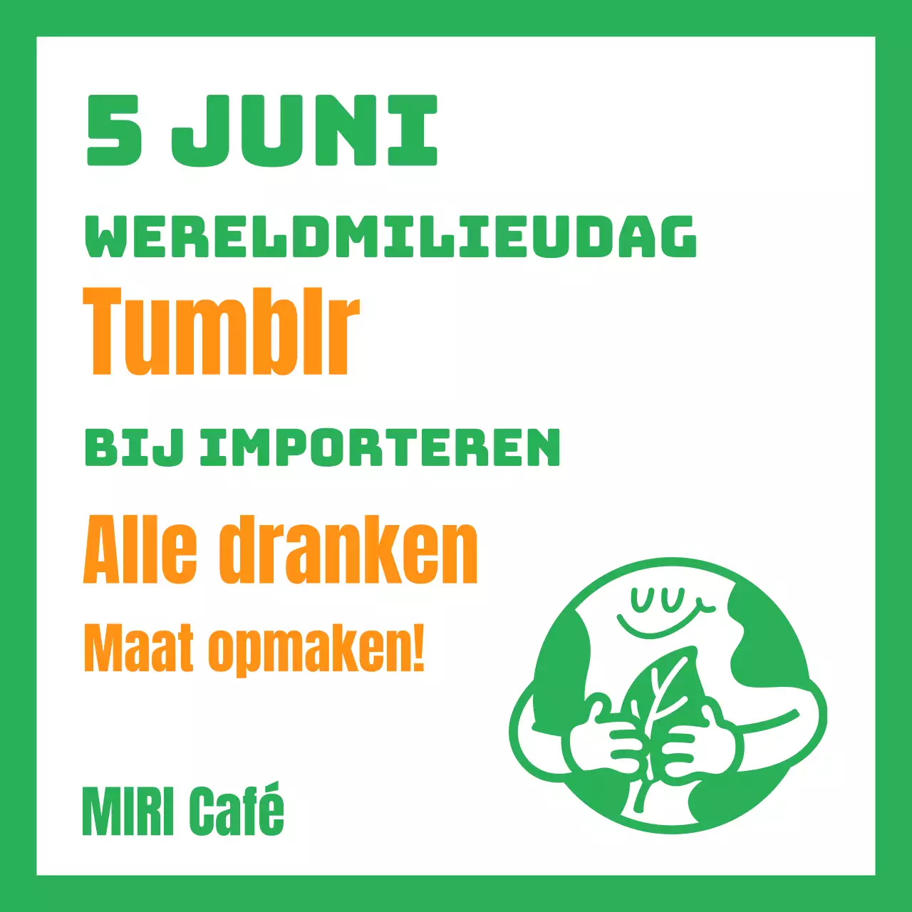 Groen en oranje zijn trendy voor milieu-evenementen