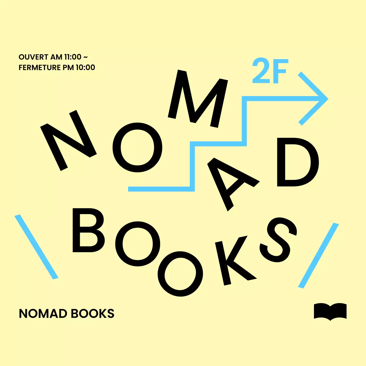 Signalisation simple au niveau du sol de la librairie