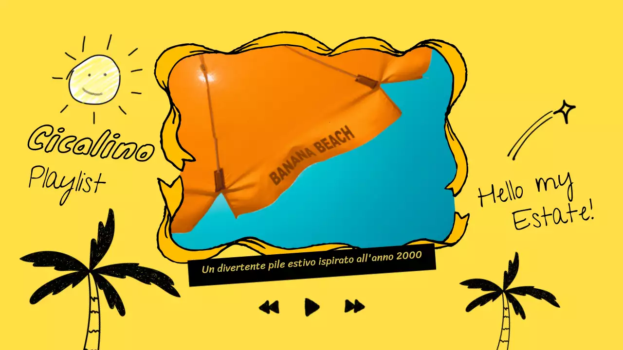 Copertina estiva e kitsch per playlist musicali in giallo e nero