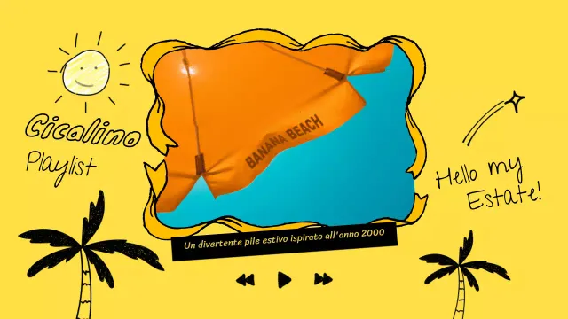 Copertina estiva e kitsch per playlist musicali in giallo e nero