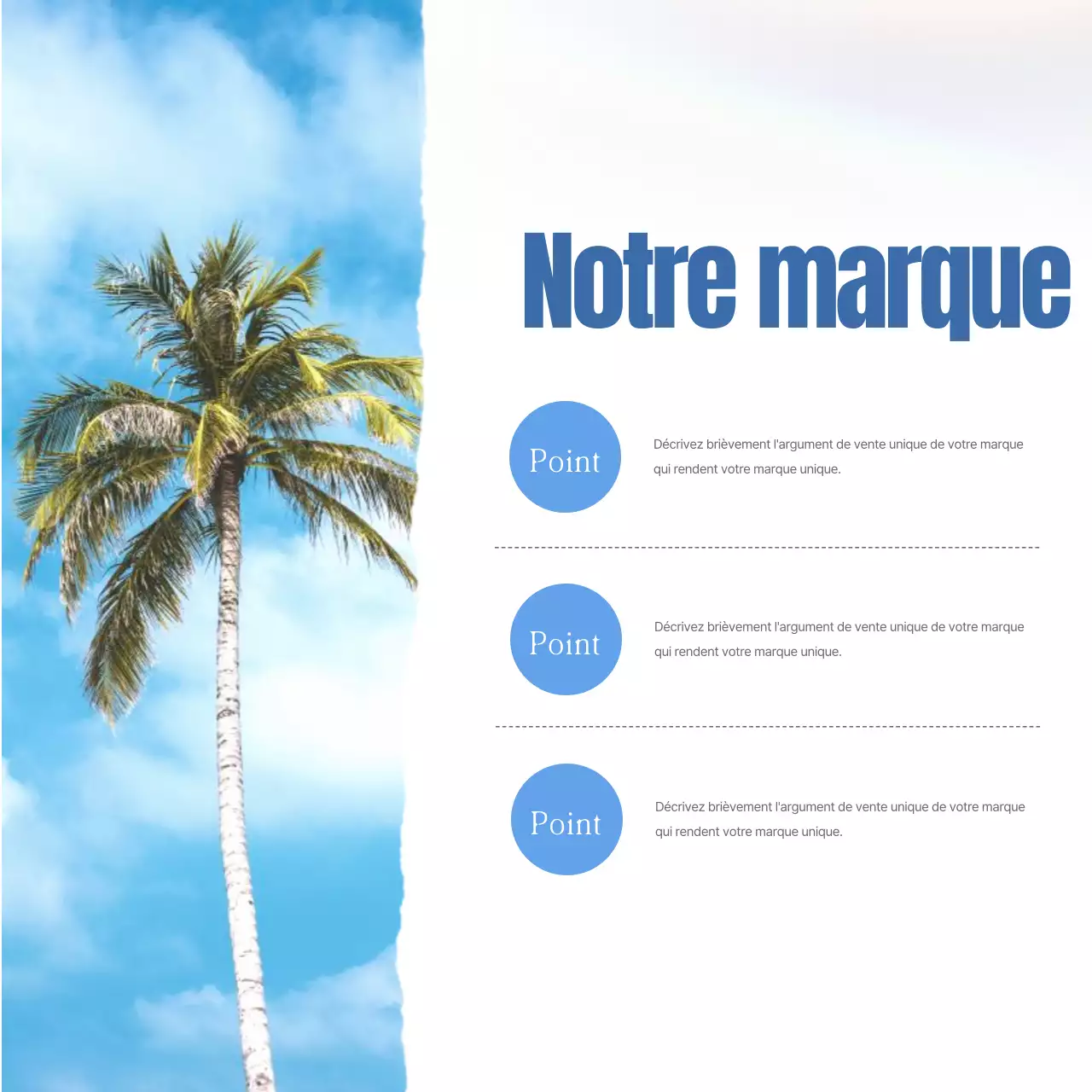 Marketing estival simple de la marque en bleu