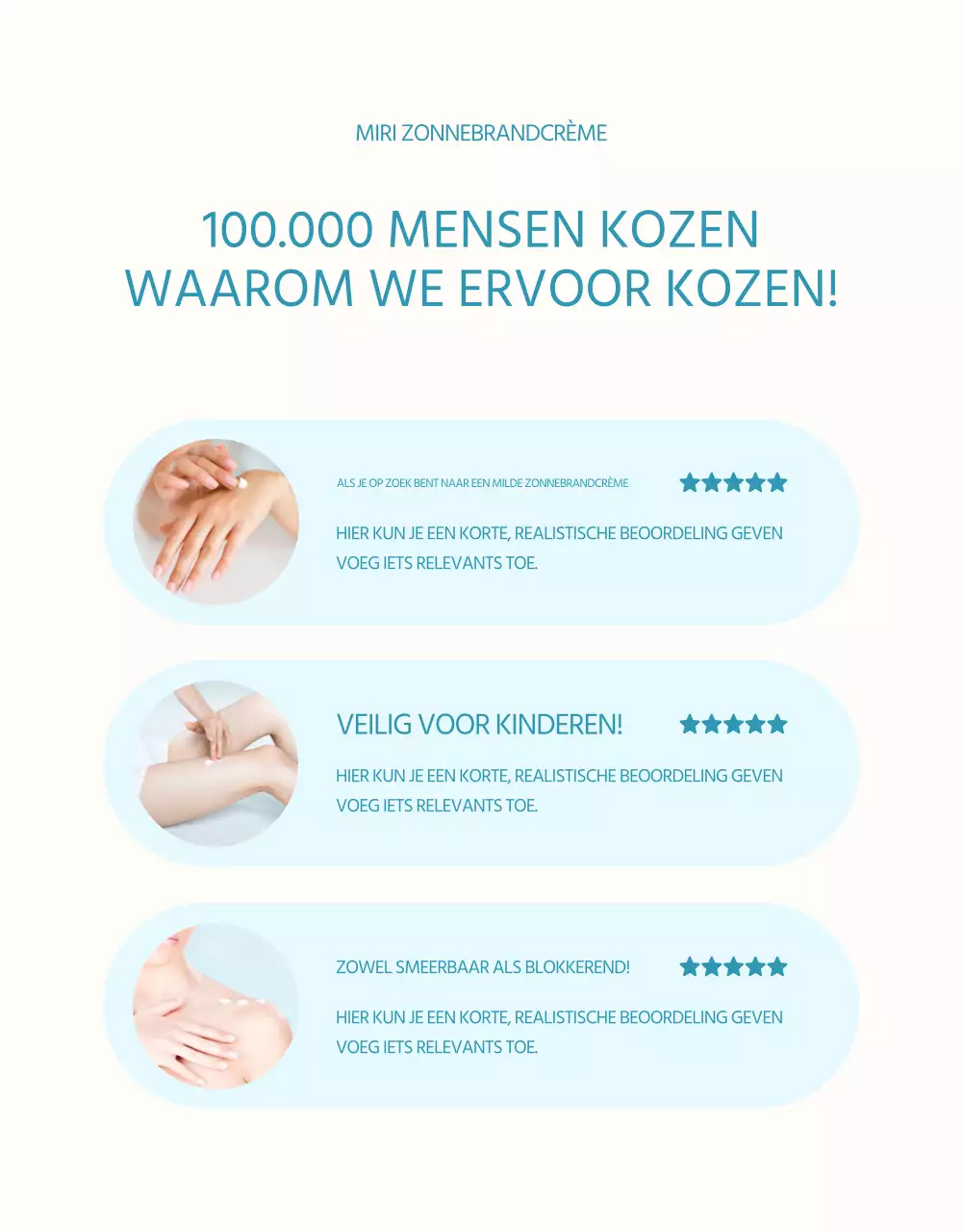 Een eenvoudige zonnebrandcrème in lichtblauw en oranje uitgelegd