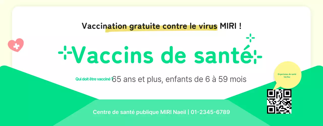 Avis de vaccination sanitaire jaune et vert