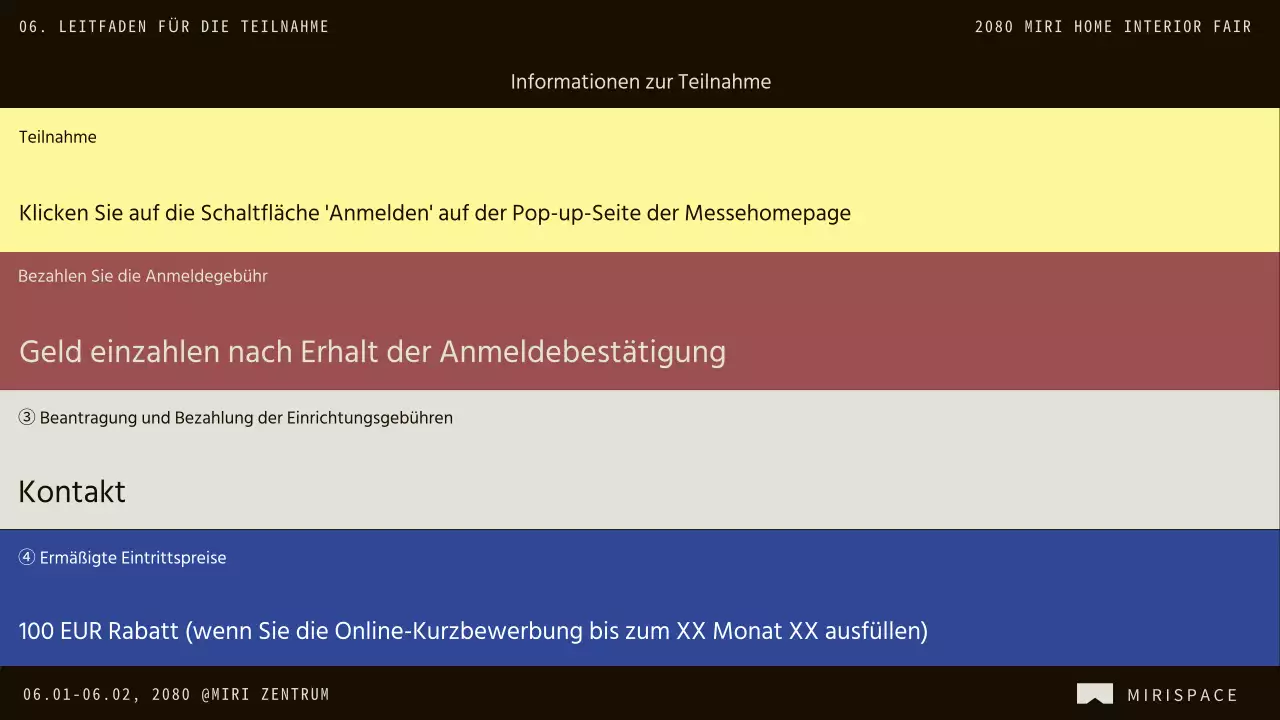 Förderung des Aufrufs zur Teilnahme von Unternehmen an der Messe für braune und blaue moderne Inneneinrichtung