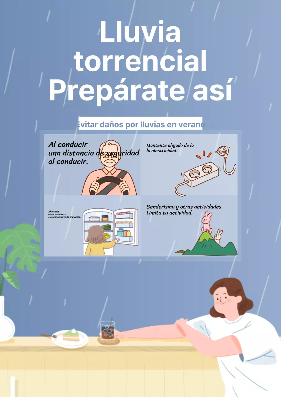 Previsiones y avisos para la temporada de lluvias en un bonito azul marino y blanco