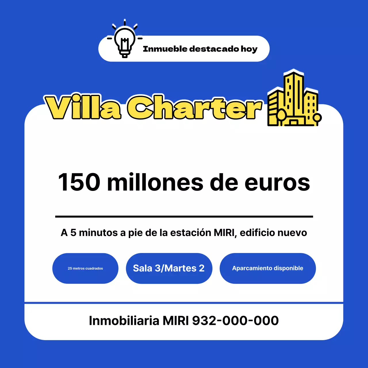 Un simple anuncio de venta en amarillo y azul