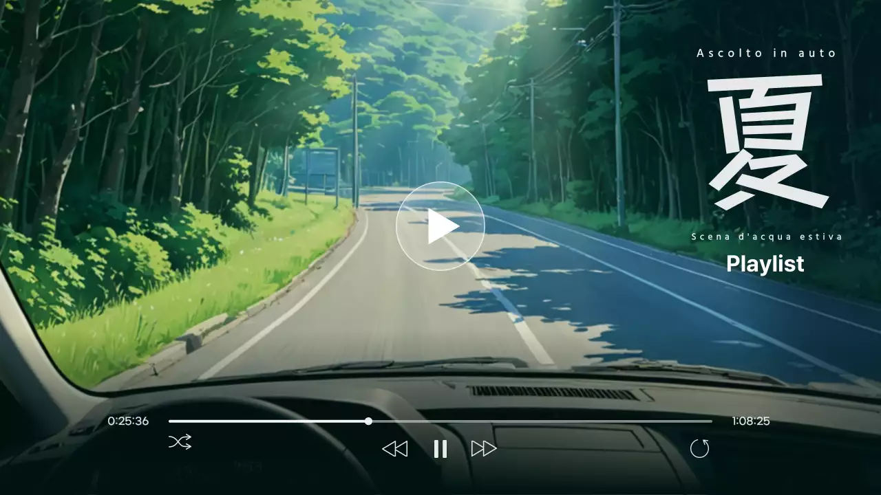 Copertina minimalista per playlist estive in verde e bianco