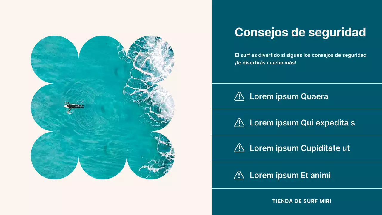 Sobre el moderno diseño de la tienda de surf en azul