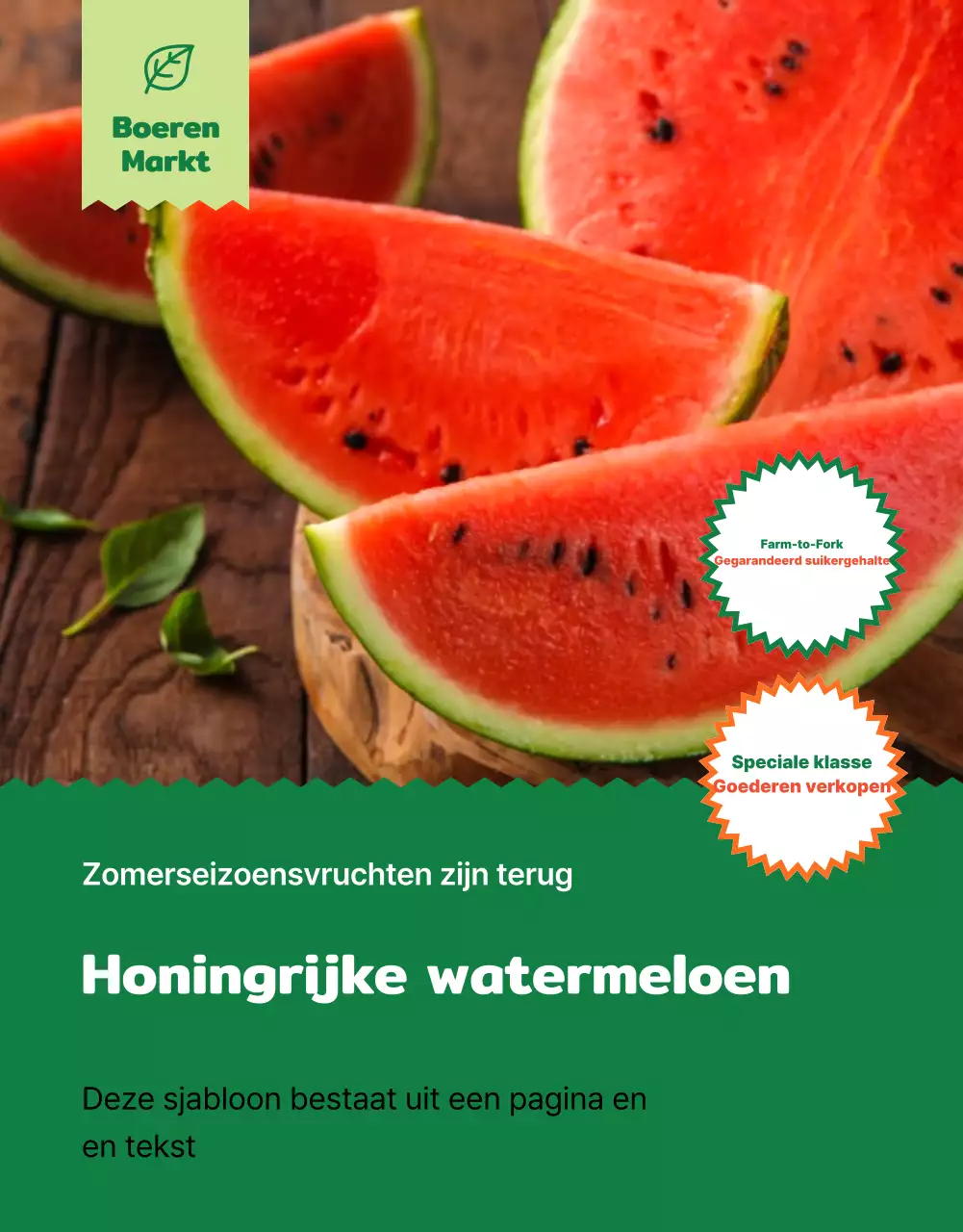 Promoot eenvoudig vers fruit in groene en chartreuse kleuren