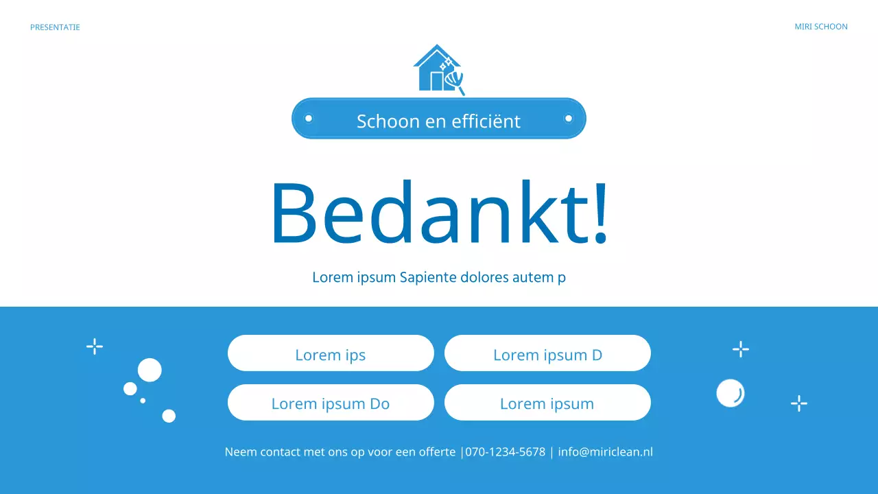 Introductie van Blue's mooie schoonmaakbedrijf