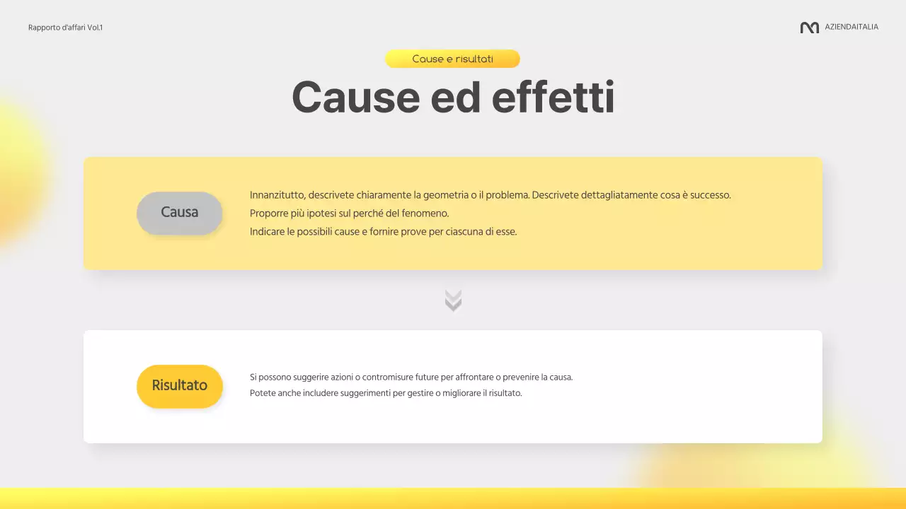 Una moderna relazione aziendale in giallo e grigio