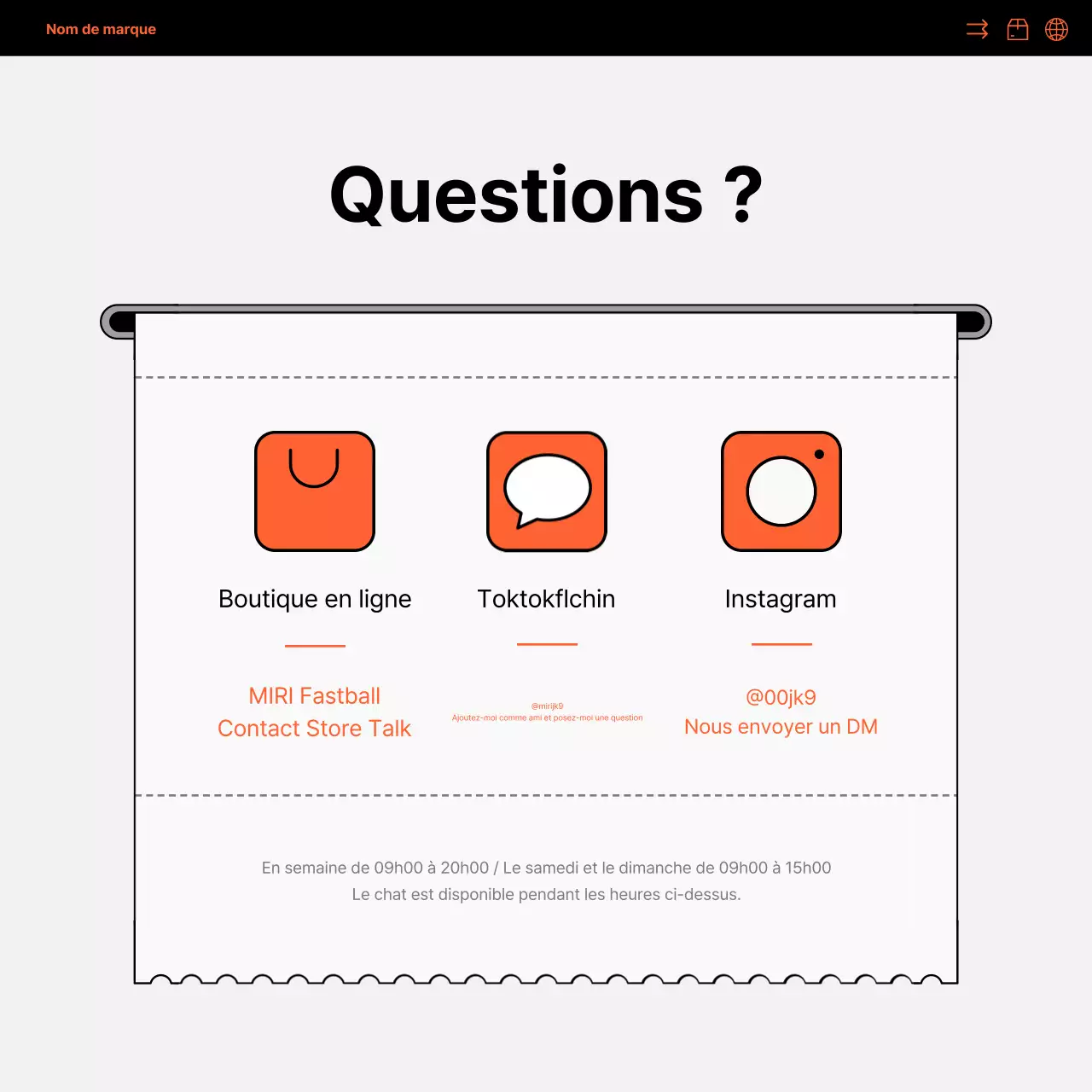 Promotion des médias sociaux pour les ventes directes à l'étranger, simple, orange et noire