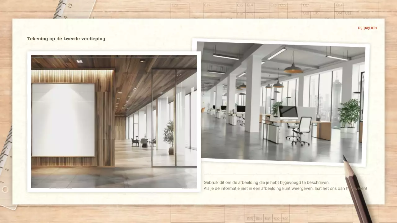 Eenvoudige architectuur en ontwerp in rood en beige