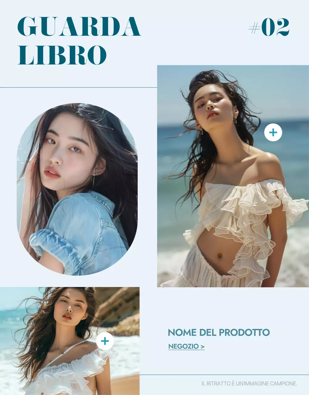 Promuovere una moda estiva minimalista in blu e azzurro