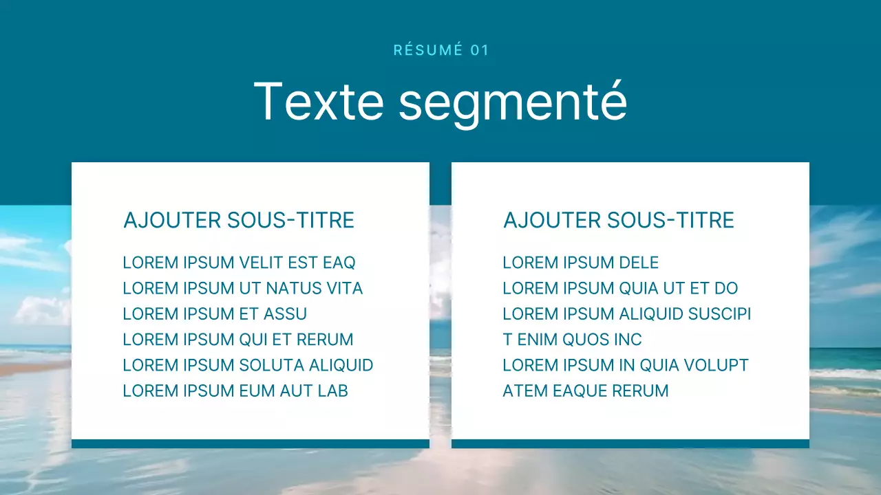Présentation simple d'un arrière-plan d'été en menthe et blanc