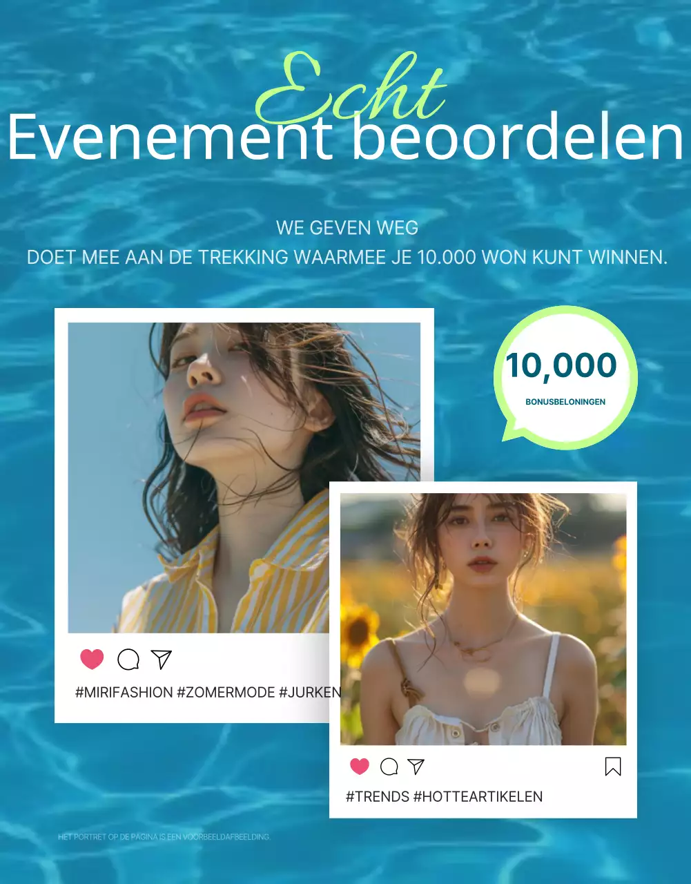 Promoot minimalistische zomermode in blauw en lichtblauw