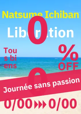 Annonce de vente de vêtements d'été simples et basiques en bleu et rouge