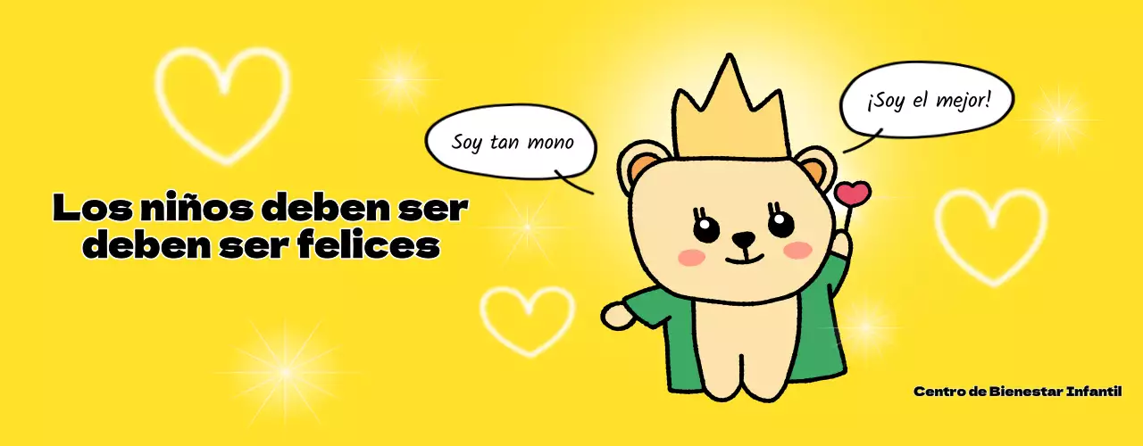 Centro de bienestar infantil luminoso y divertido con simpáticos personajes